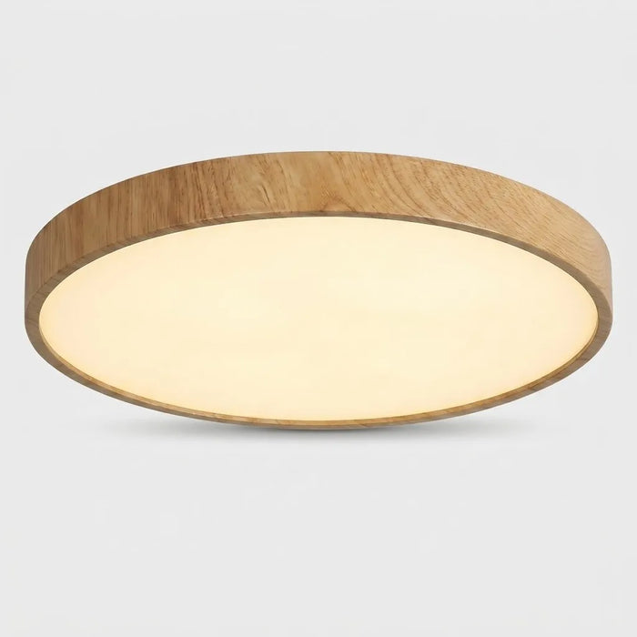 Plafonnier LED Rond Bois Nordique design minimaliste scandinave salon