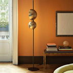 Lampadaire Rond Métal Noir & Or