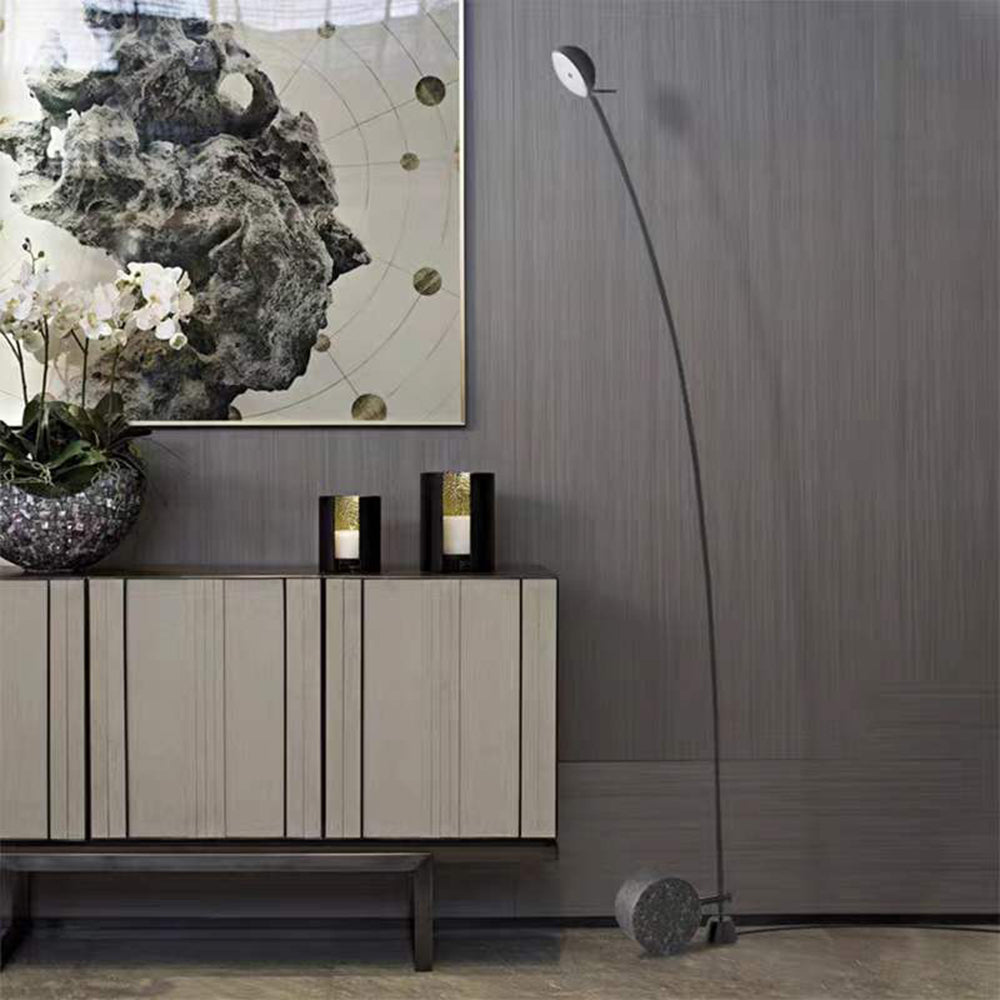 Lampadaire Courbe Marbre & Noir