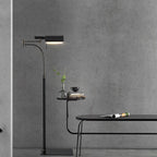 Lampadaire Rectangulaire Cuir Noir