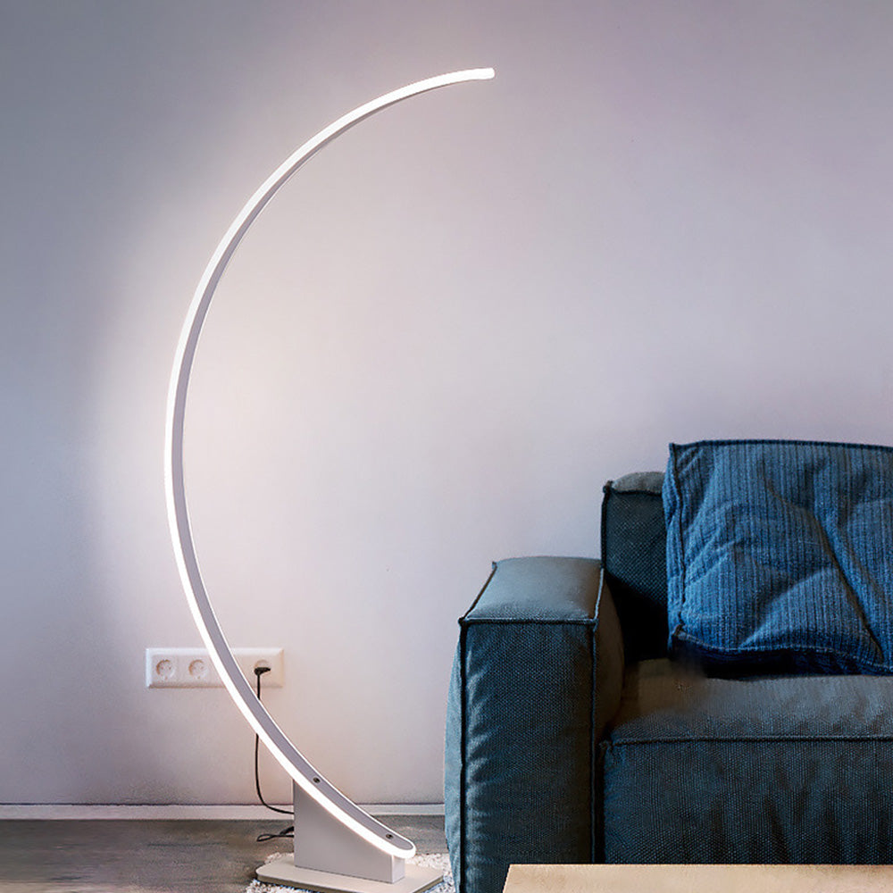 Lampadaire Arc Silicone Café Blanc