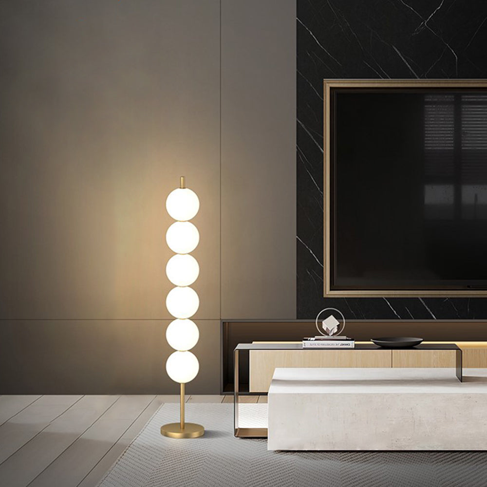 Lampadaire Multi-Globe Laiton Blanc