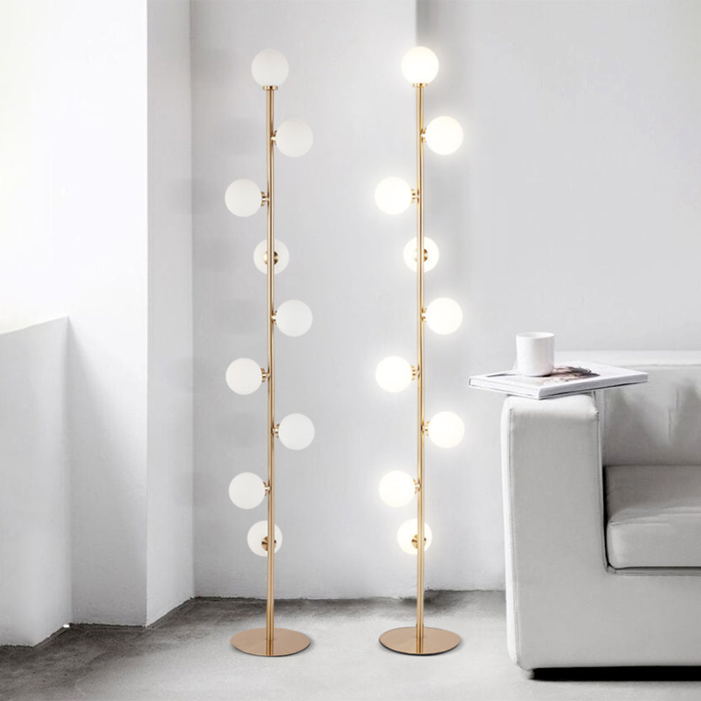 Lampadaire Globe Verre Doré Premium
