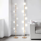 Lampadaire Globe Verre Doré Premium