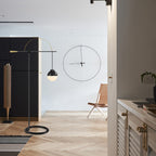 Lampadaire Rond Verre Noir 185cm