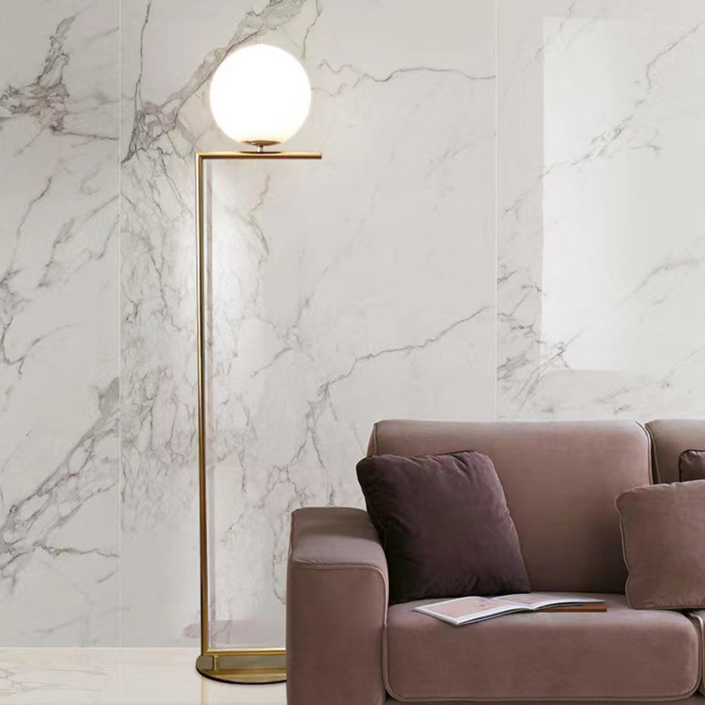 Lampadaire Globe Laiton & Argent