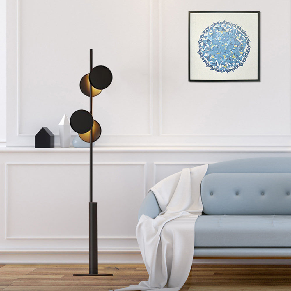 Lampadaire Rond Métal Noir Nordique