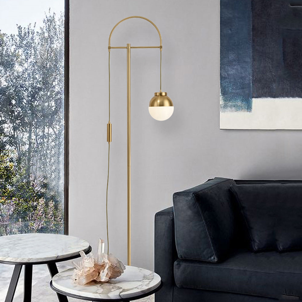 Lampadaire Courbe Laiton Nordique
