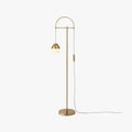 Lampadaire courbe laiton doré verre nordique 170cm salon coin lecture