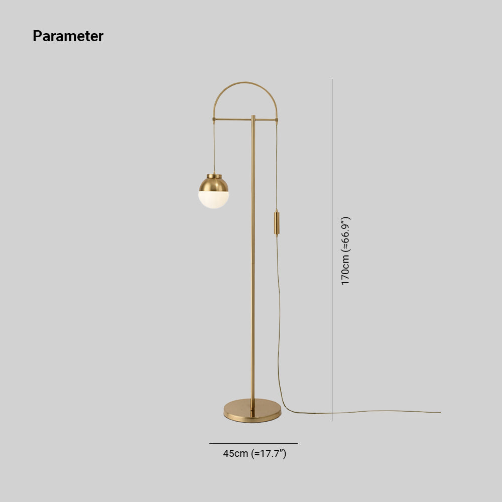 Lampadaire Courbe Laiton Nordique