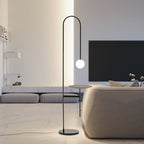 Lampadaire Marbre Verre Noir Tablette