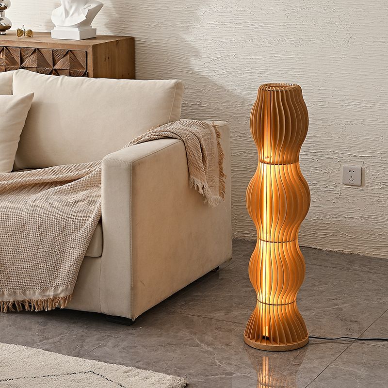 Lampadaire Vague Bois Kaki