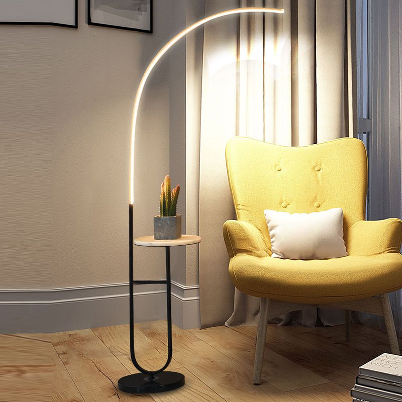 Lampadaire Arc Marbre Noir Chevet