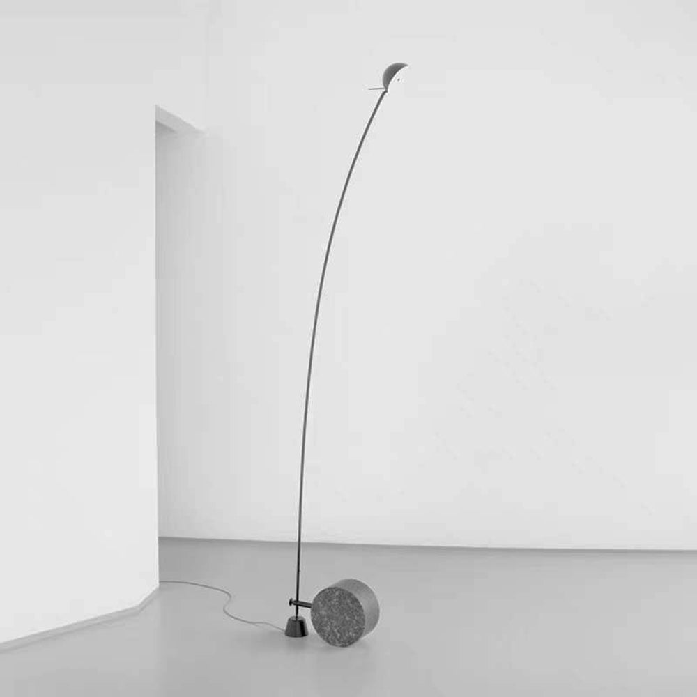 Lampadaire Courbe Marbre & Noir