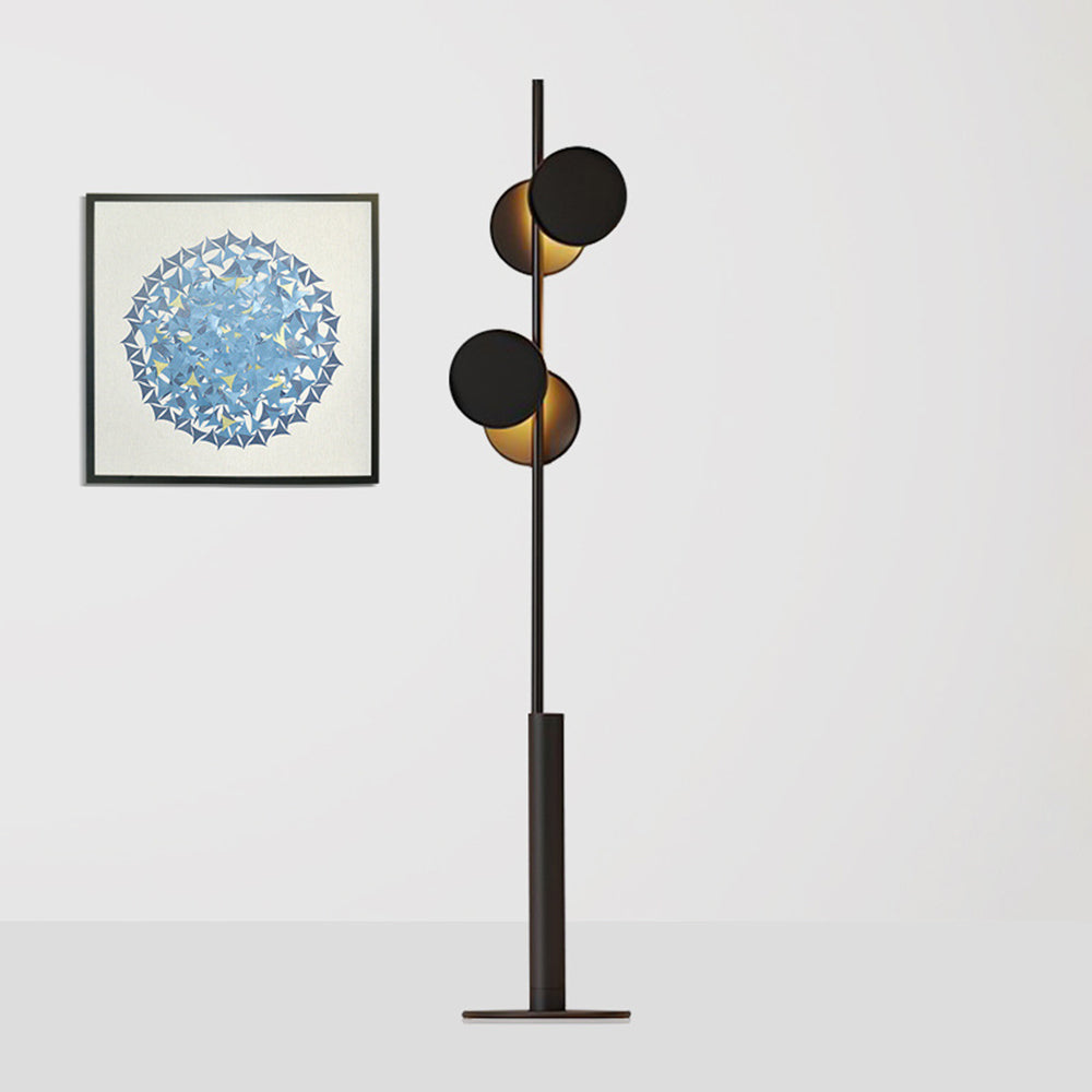 Lampadaire Rond Métal Noir Nordique