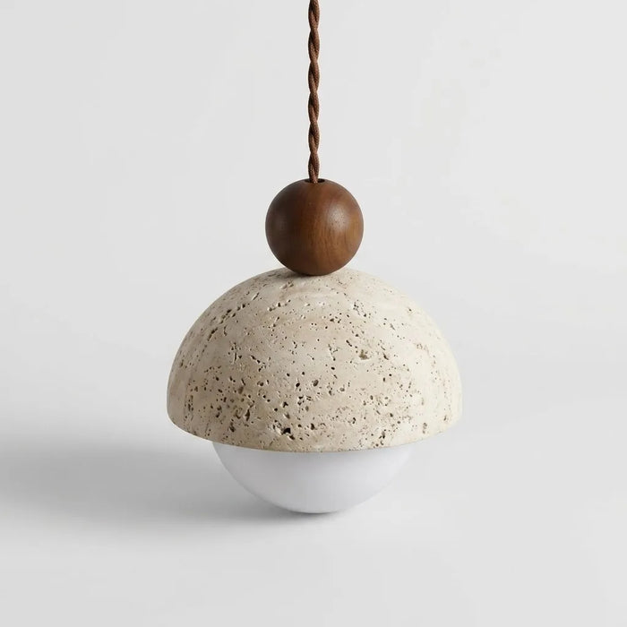 Suspension bois naturel ronde Palermo design japonais épuré salon