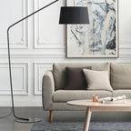 Lampadaire Dôme Tissu Noir