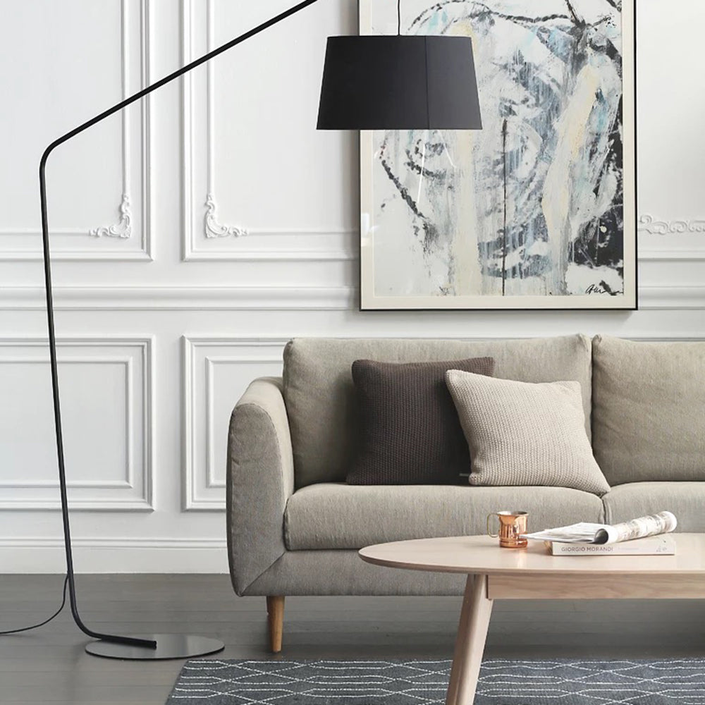 Lampadaire Dôme Tissu Noir