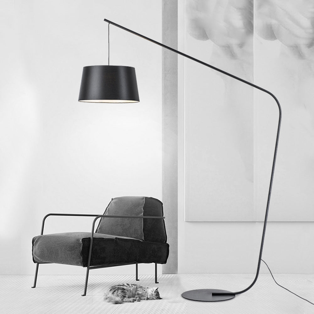 Lampadaire Dôme Tissu Noir