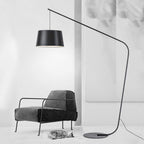 Lampadaire Dôme Tissu Noir