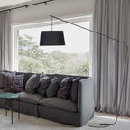 Lampadaire Dôme Tissu Noir