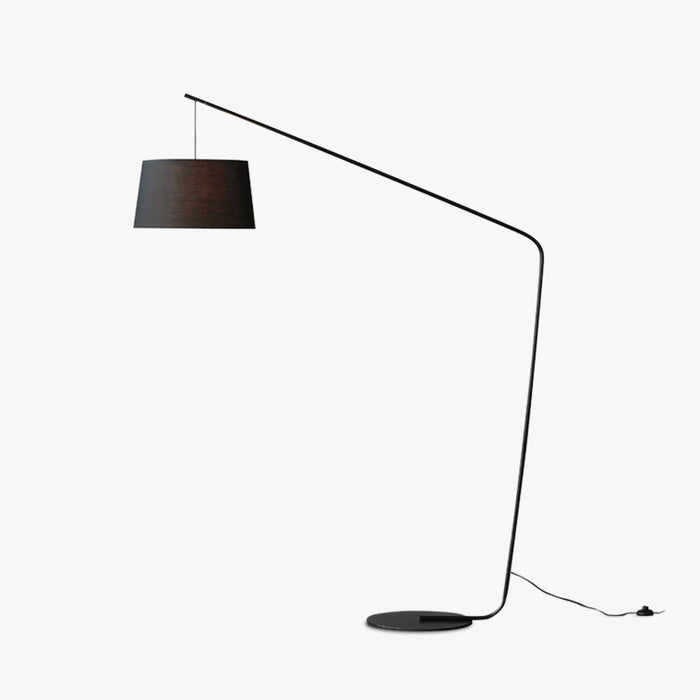 Lampadaire dôme tissu noir métal minimaliste 120 150cm salon lecture
