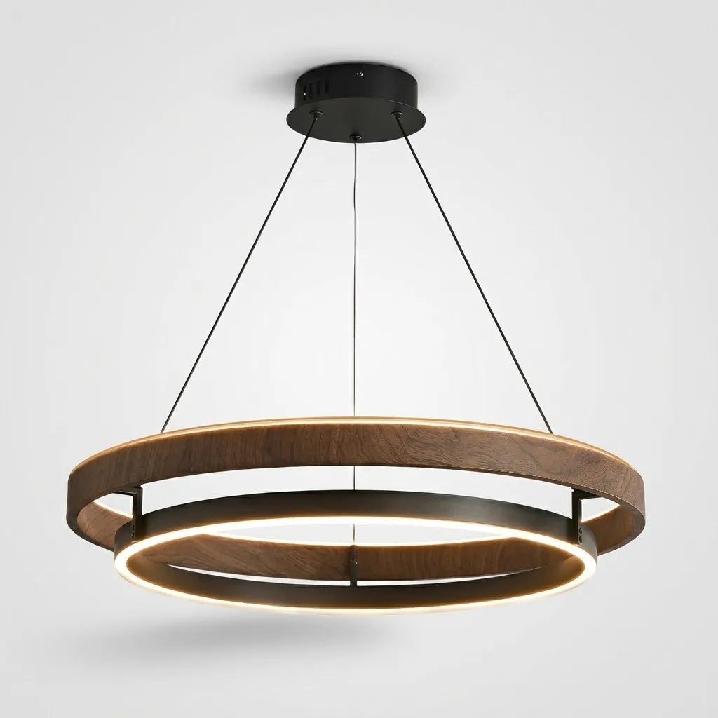 Lustre LED Bois Rond Japonais