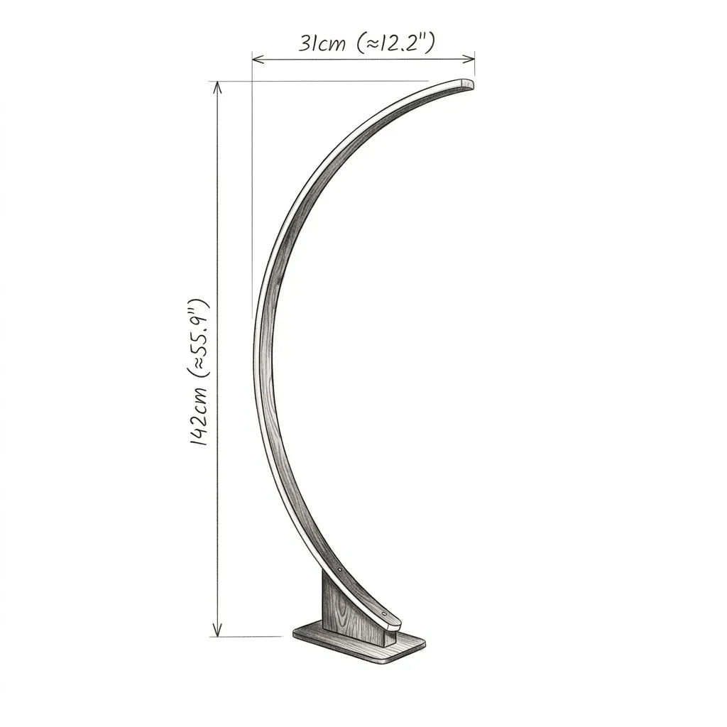 Lampadaire Silicarc - Guide des tailles agrandi