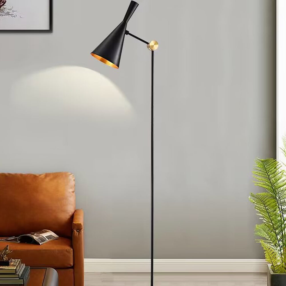 Lampadaire Entonnoir Métal Noir