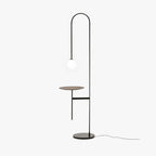 Lampadaire Marbre Verre Noir Tablette
