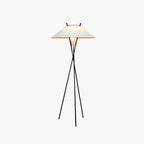 Arisha Lampadaire Trépied Simple, Métal/Tissu, Blanc, Chambre/Salon