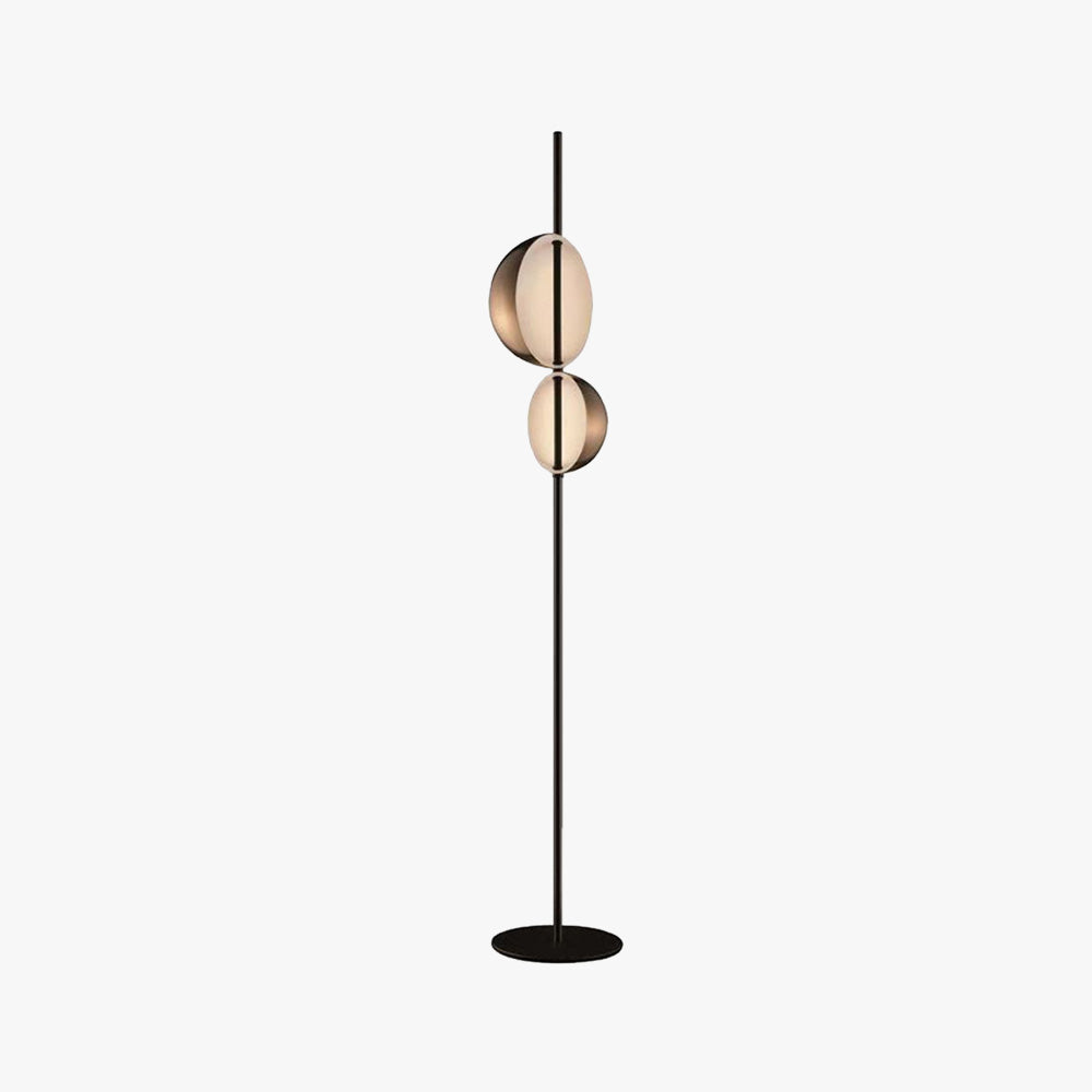 Lampadaire Rond Métal Noir & Or