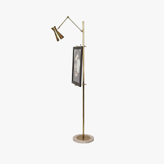 Lampadaire chevalet laiton verre style atelier artiste salon bureau