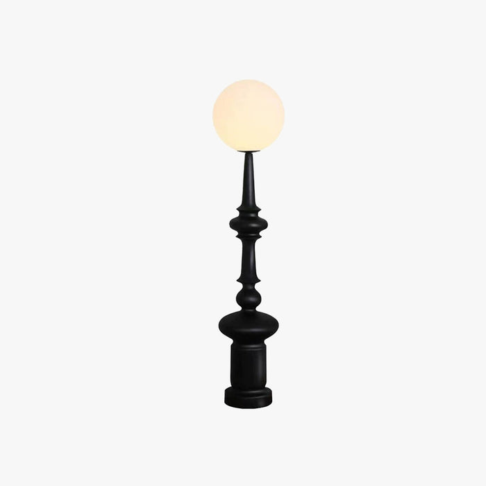 Lampadaire colonne résine verre noir vintage architectural salon chambre