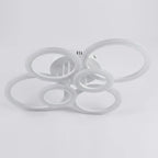 Plafonnier LED Anneaux dimmable télécommande design sculptural salon