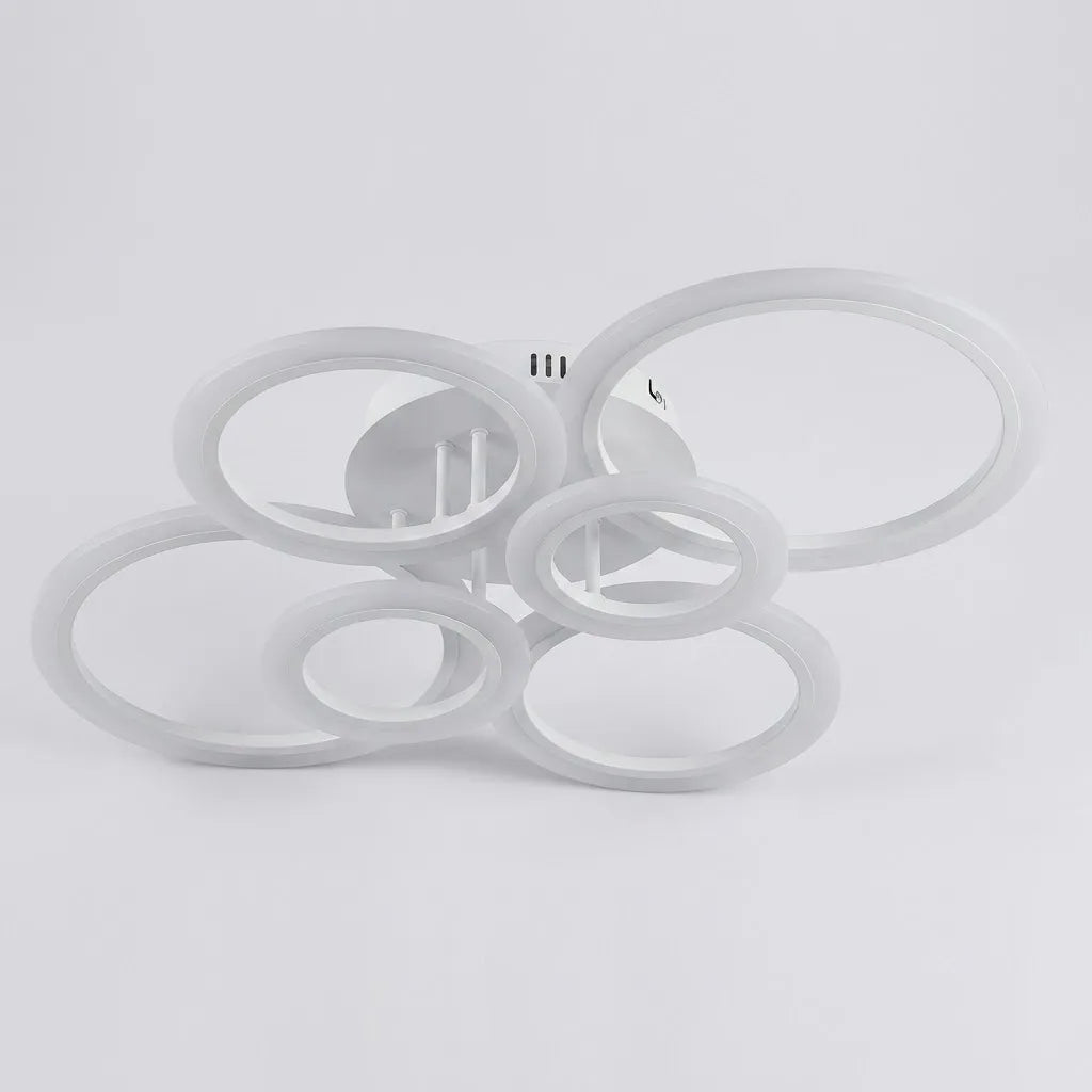 Plafonnier LED Anneaux dimmable télécommande design sculptural salon