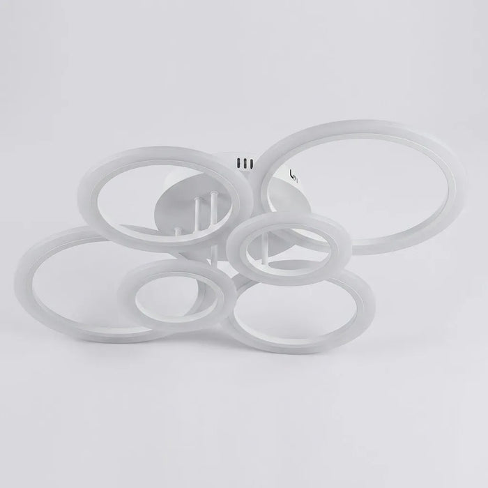 Plafonnier LED Anneaux dimmable télécommande design sculptural salon