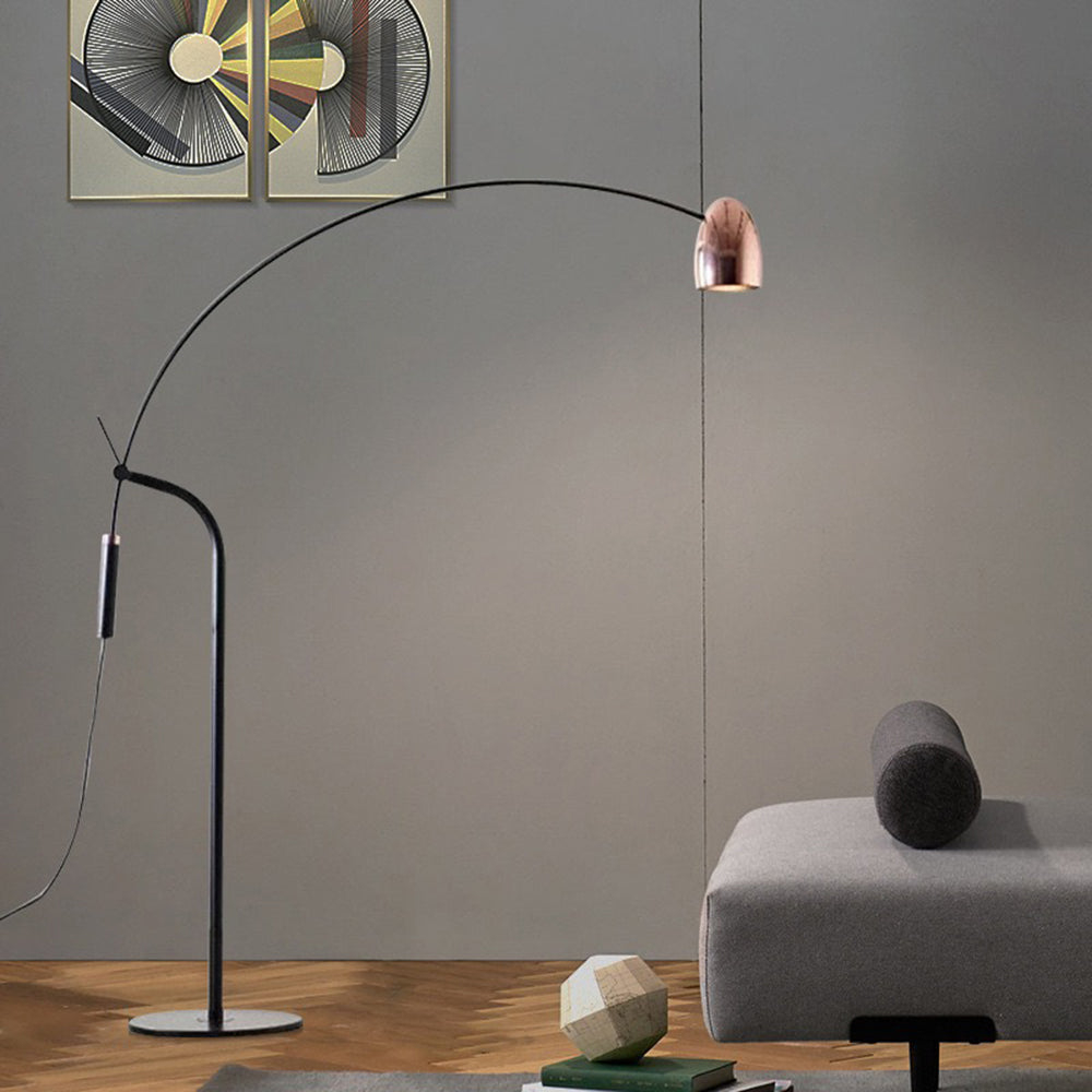 Lampadaire Arc Métal Or Rose