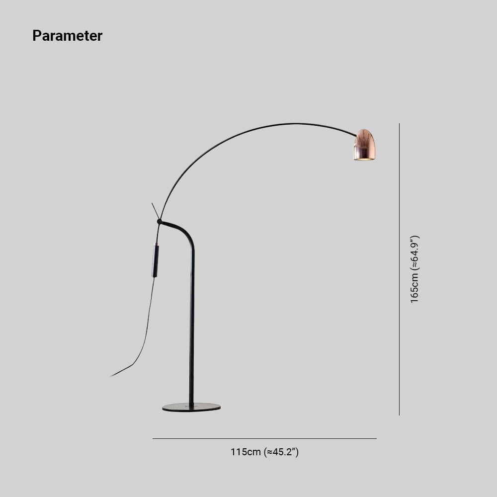 Lampadaire Arc Métal Or Rose