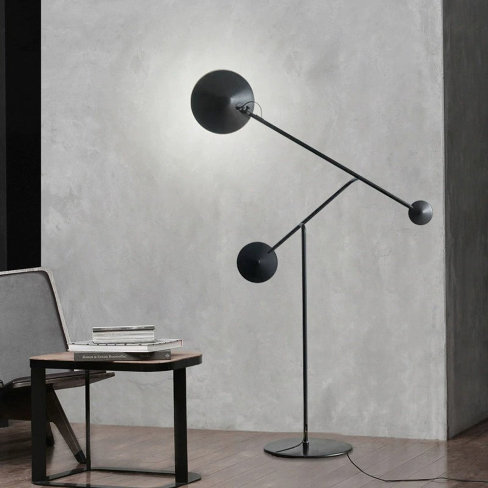 Lampadaire Rond Métal Noir Premium