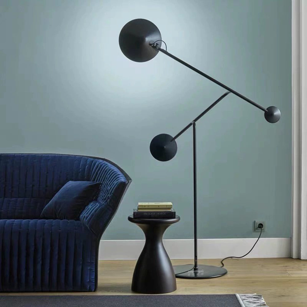 Lampadaire Rond Métal Noir Premium