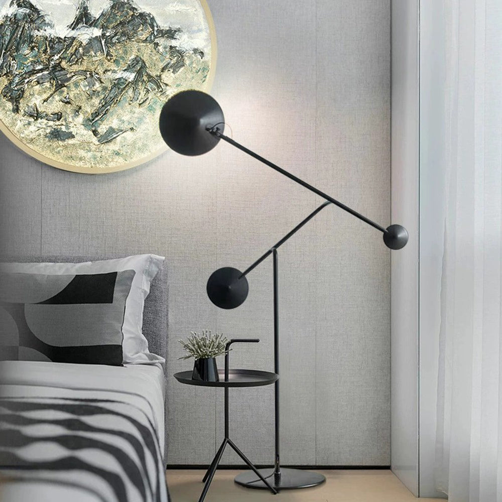 Lampadaire Rond Métal Noir Premium