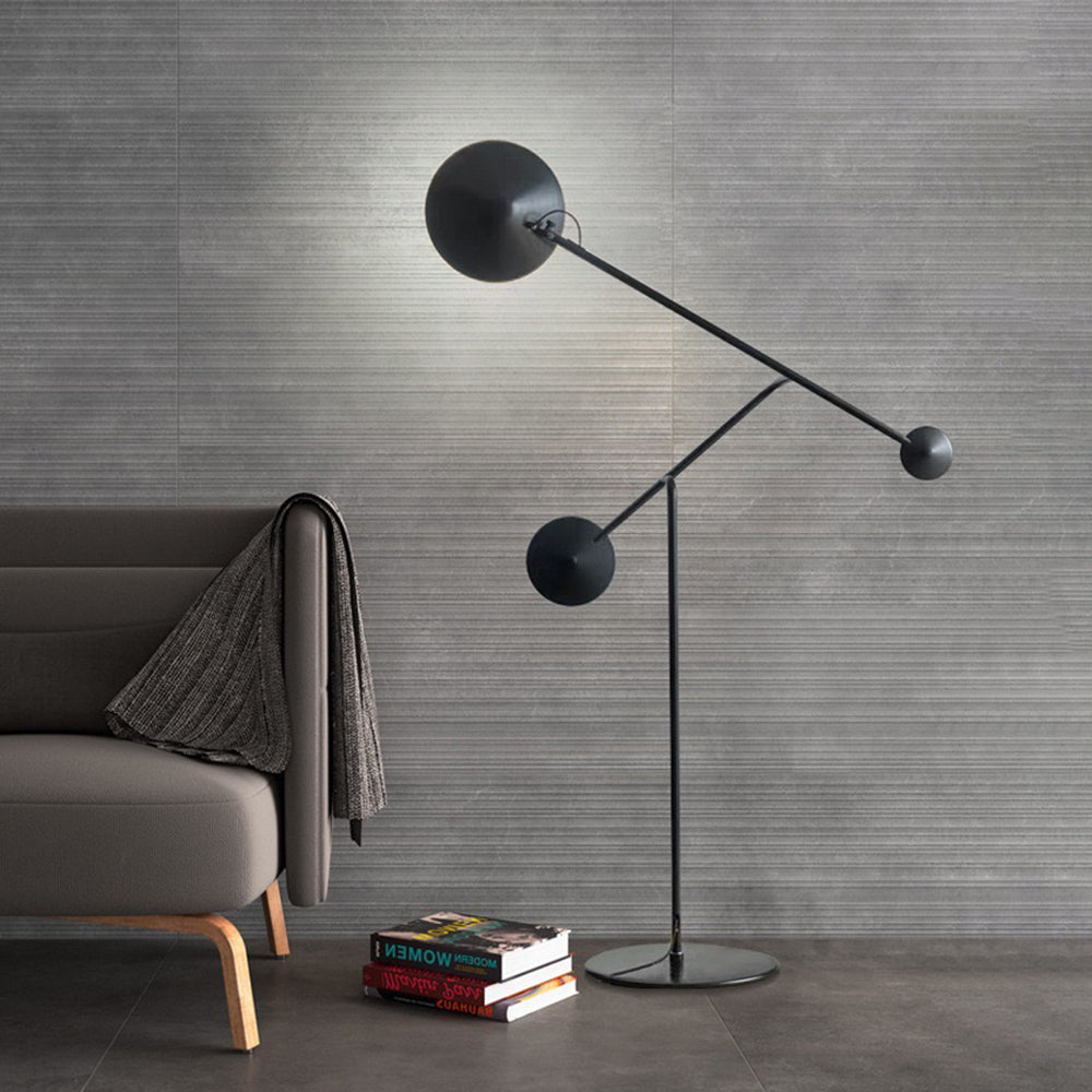 Lampadaire Rond Métal Noir Premium