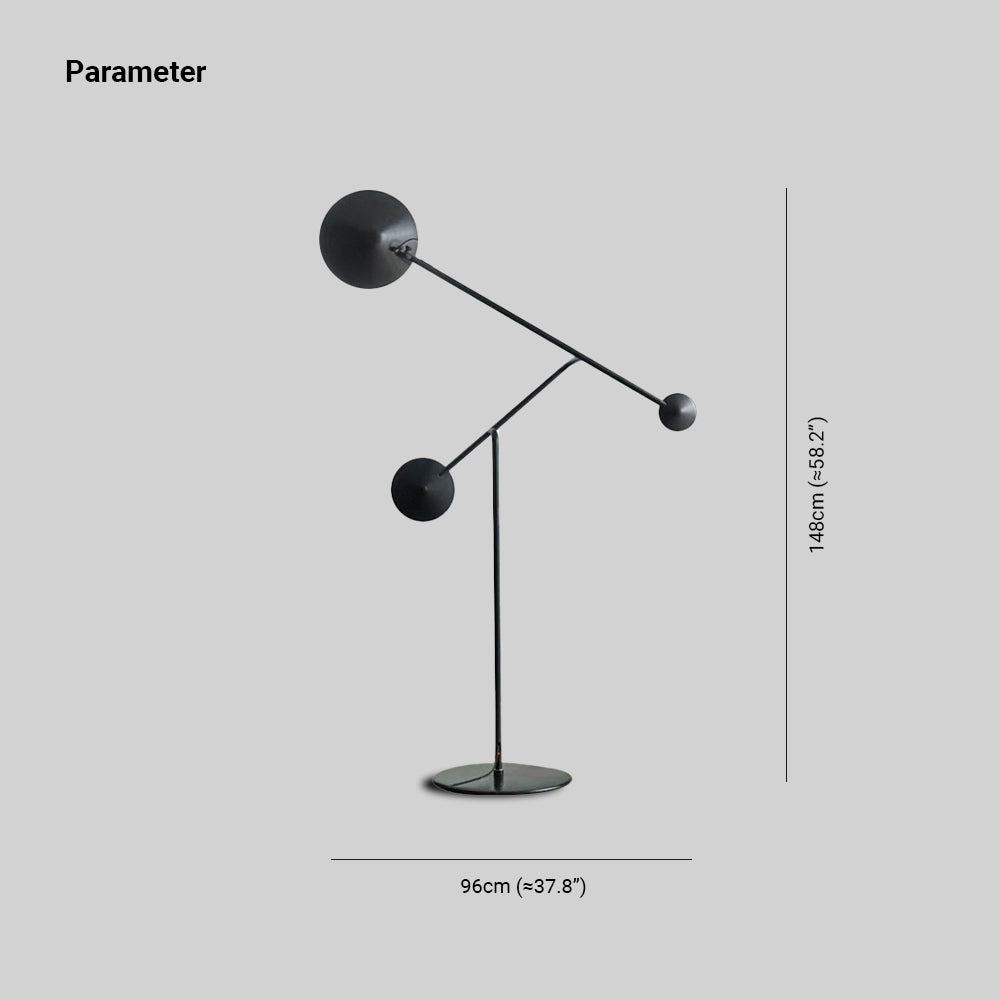 Lampadaire Rond Métal Noir Premium