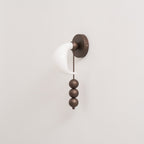 Applique Murale Verre Sculpté Bronze Antique