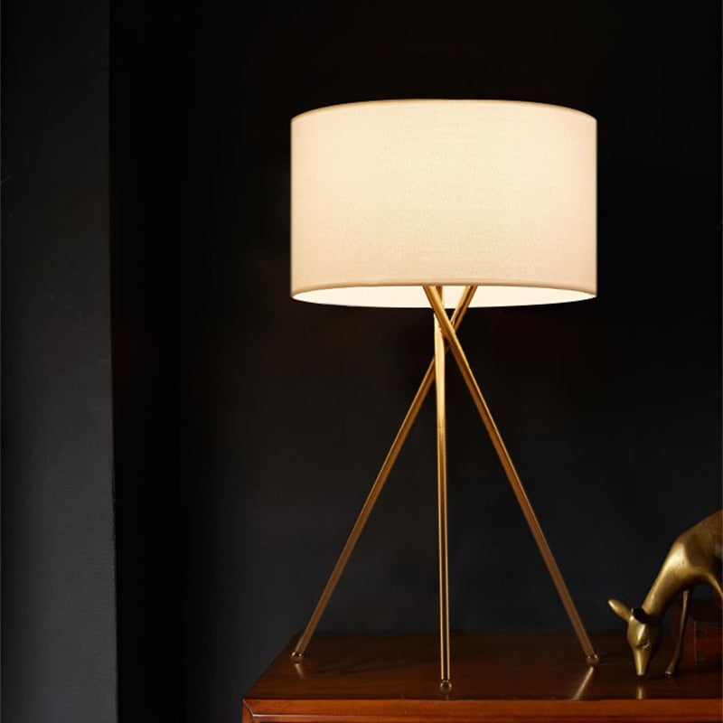 Lampadaire Cylindre Tissu Blanc 2-en-1