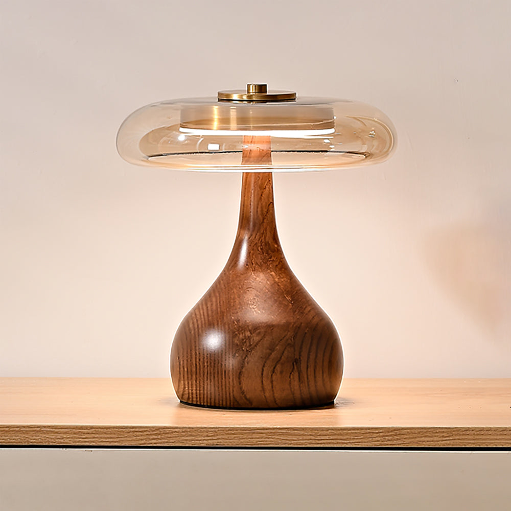 Lampe de Table Verre & Bois – Design Luxe Dimmable, Andi