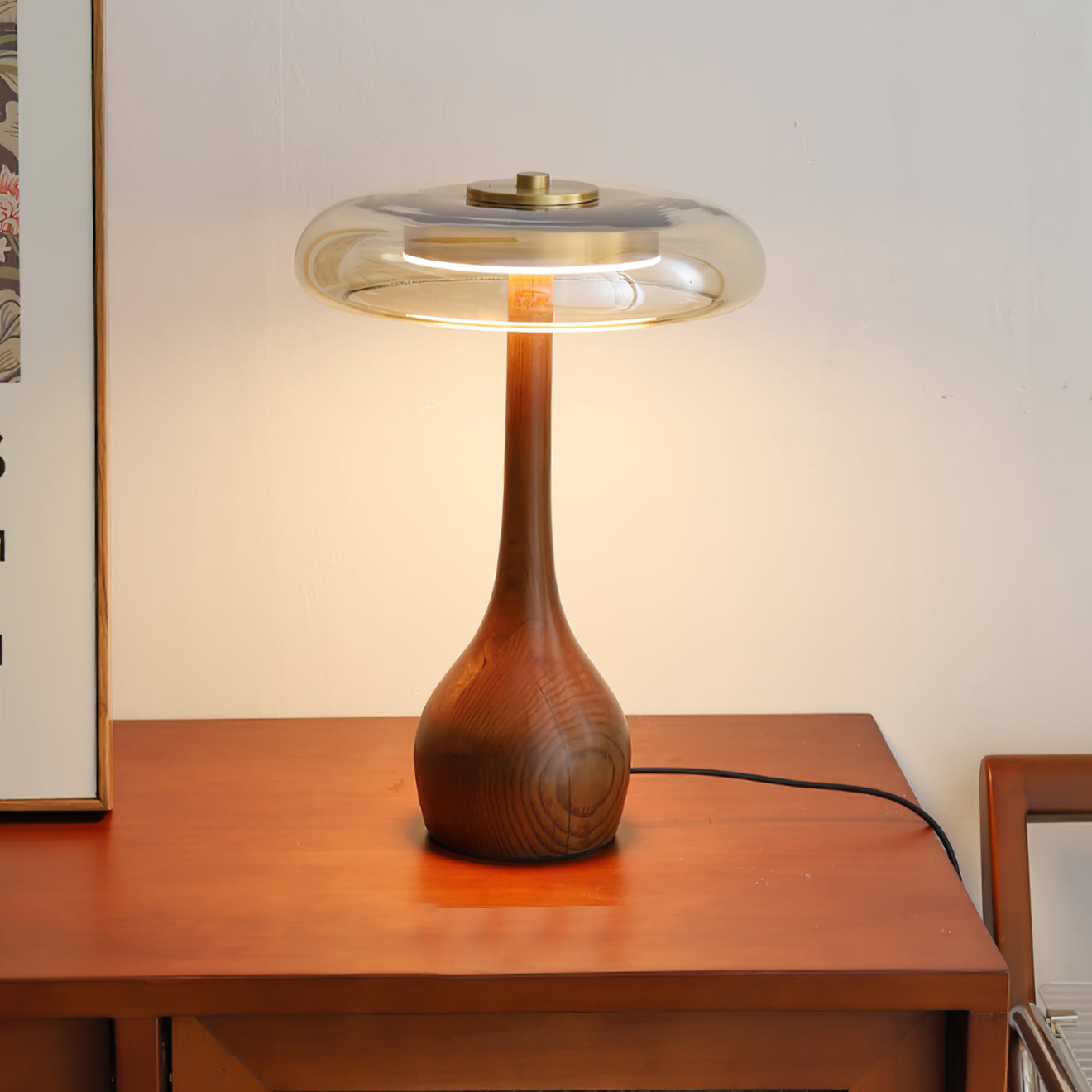 Lampe de Table Verre & Bois – Design Luxe Dimmable, Andi