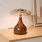 Lampe de Table Verre & Bois – Design Luxe Dimmable, Andi