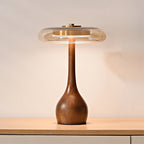 Lampe de Table Verre & Bois – Design Luxe Dimmable, Andi